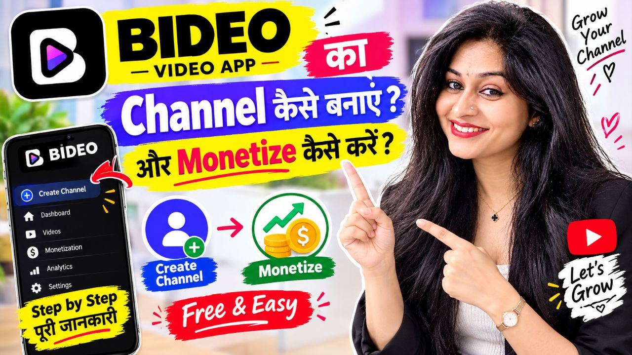 BIDEO App पर Channel कैसे बनाएं और Monetization कैसे करें? | Full Tutorial in Hindi