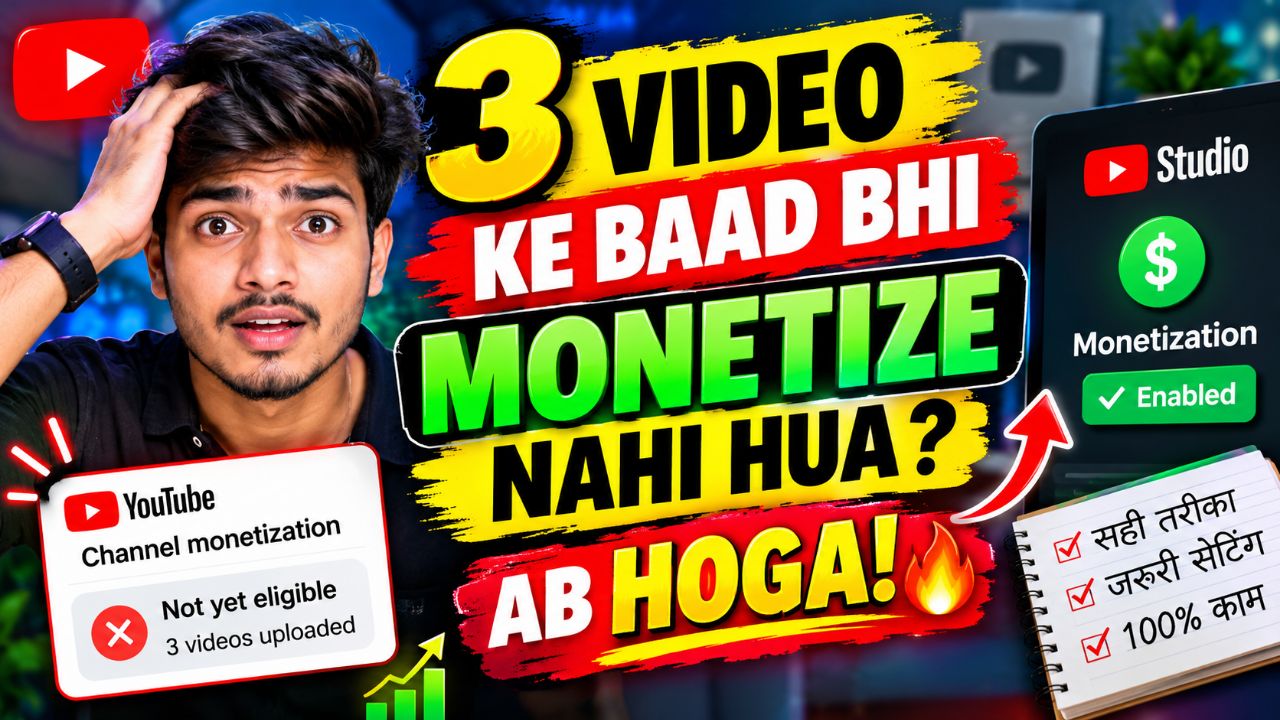 3 video dalne ka Baad v monetize nahe hu ab hoga