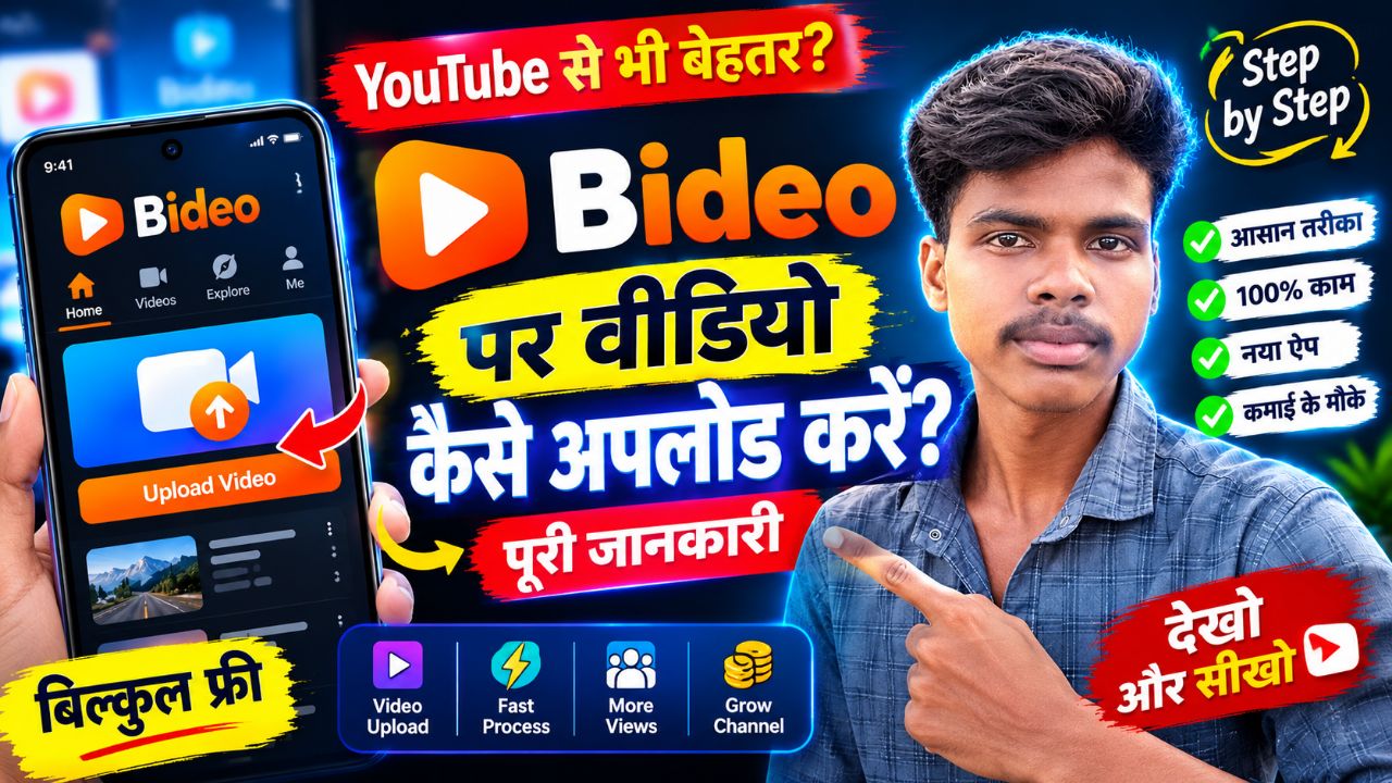 YouTube को टक्कर देने वाले इस ऐप पर वीडियो कैसे अपलोड करें? 😱📱 | Bideo App Tutorial