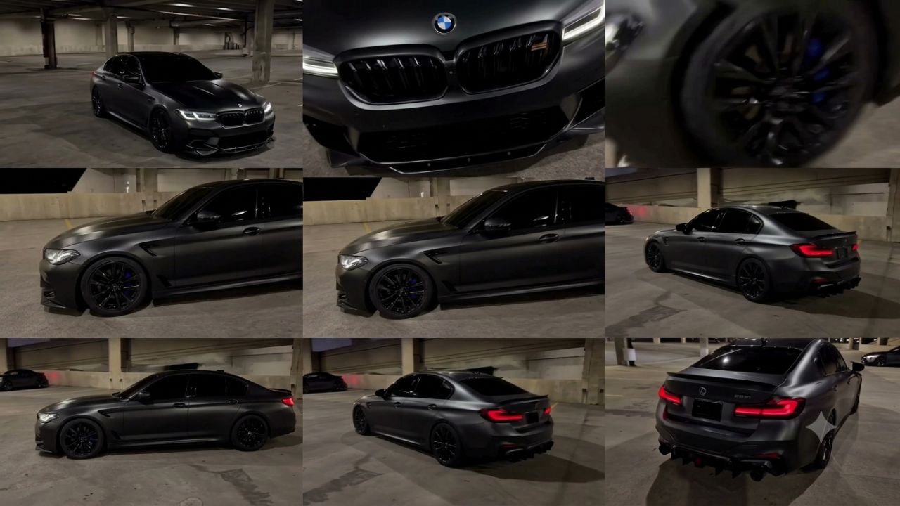 Ultimate Stealth: Matte Black BMW M5 Cinematic Edit"