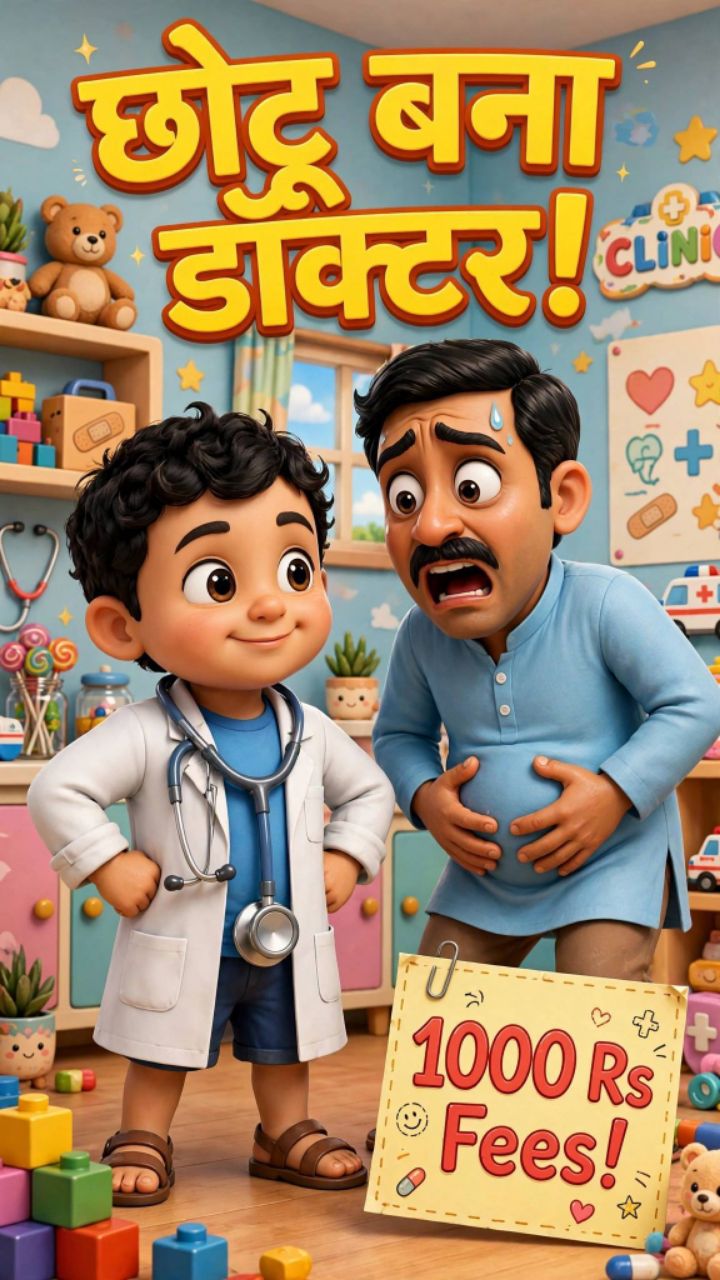 छोटू बना डॉक्टर! 1000 Rs Fees 😂 | Funny Kids Comedy Story