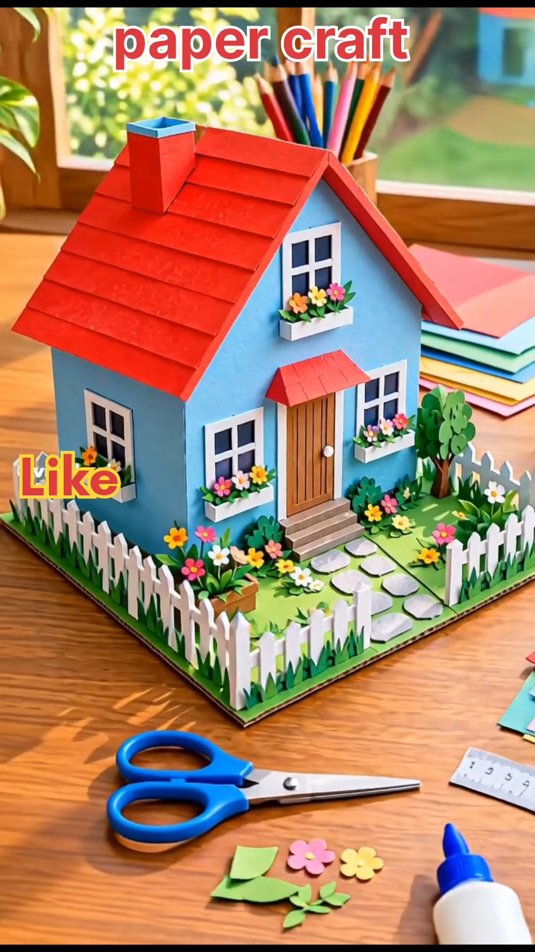 How to make beautiful paper craft house 🏠