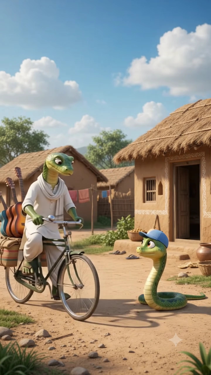 🎸🐍 बच्चे ने माँगा गिटार, साँप ने खेला चालाकी का खेल 😂🤣