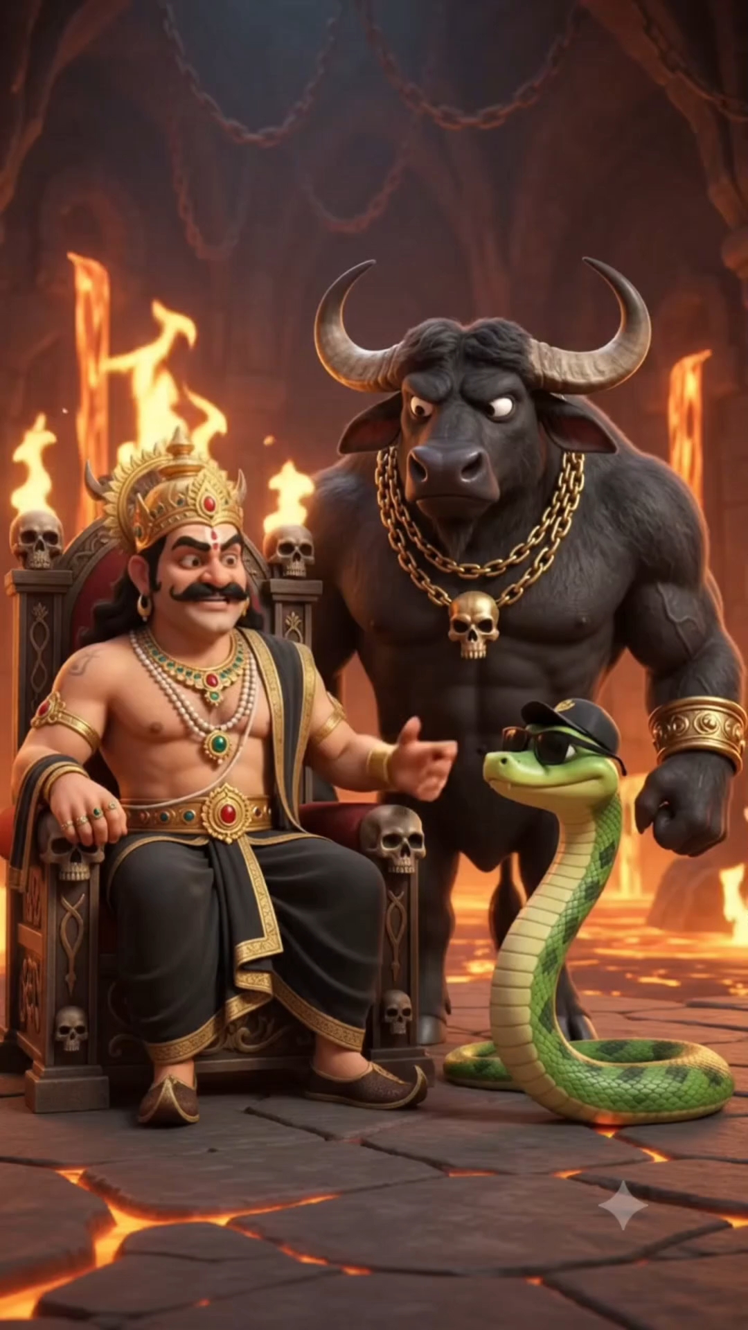 Title: यमराज के भैंसे की नंबर प्लेट कहाँ है? 😂🐍
O