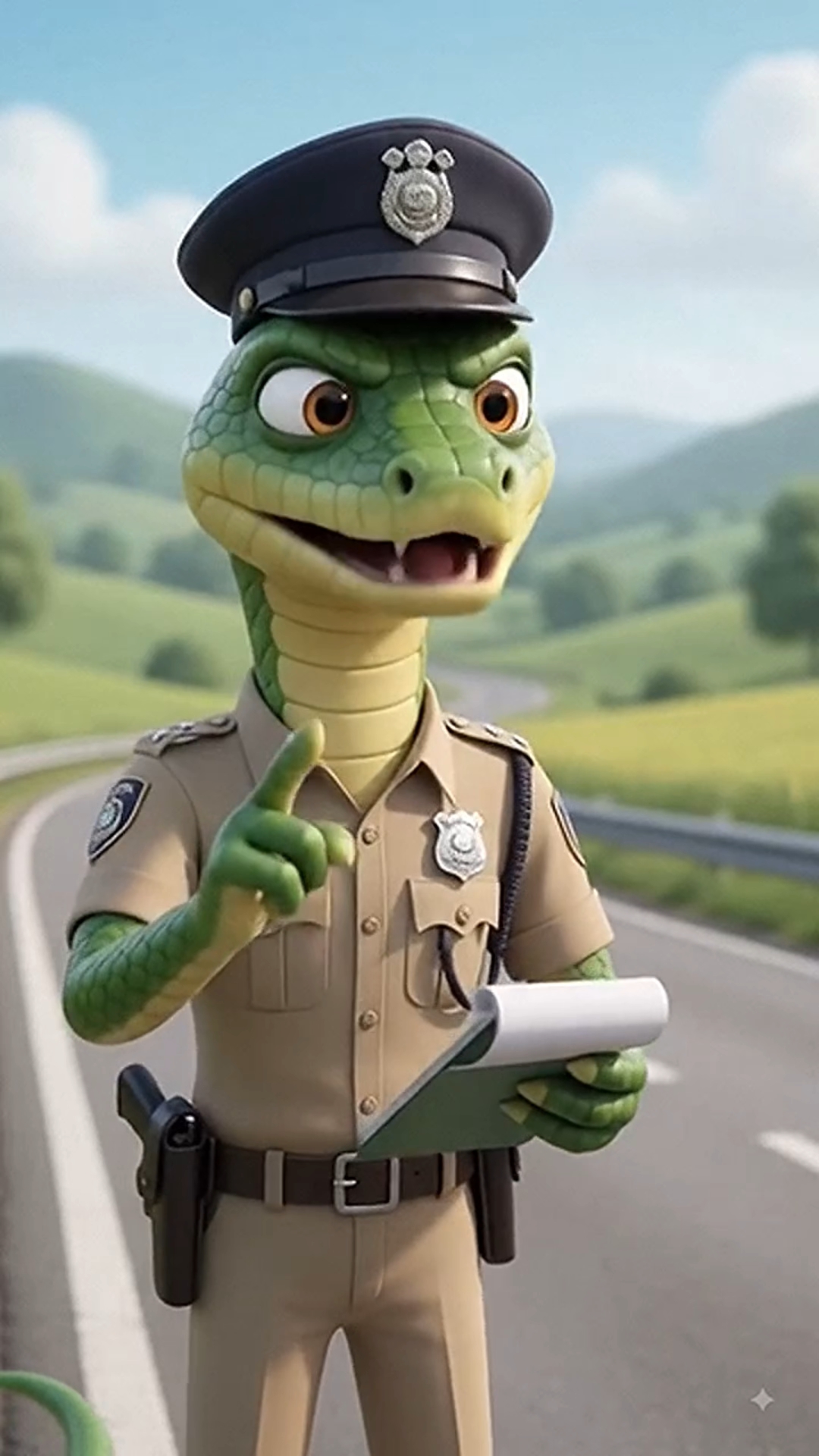 🐍 पुलिस वाले साँप ने बाइक वाले साँप का चालान काट दिया! 😂🏍️🚨