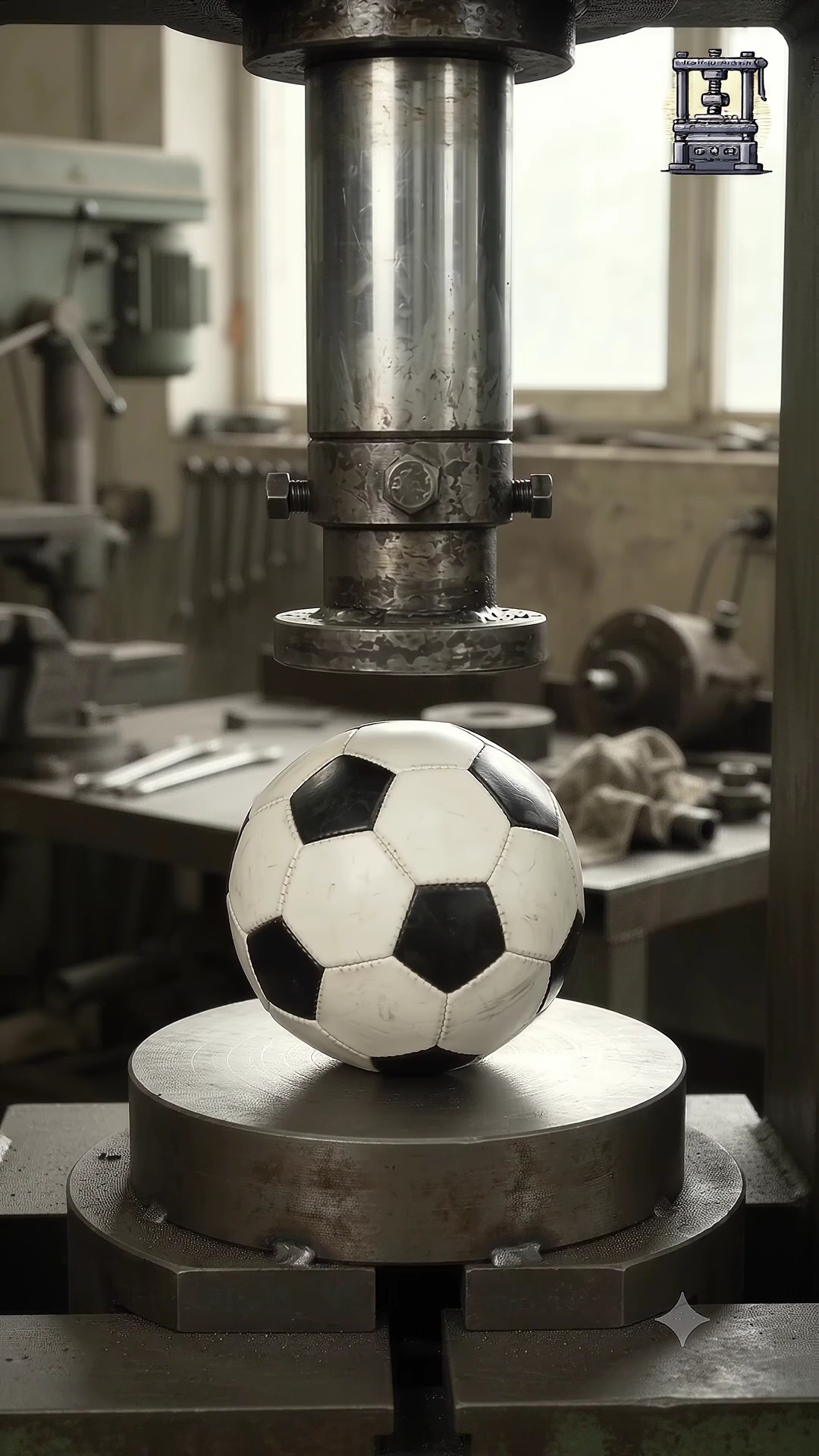 ⚽ Hydraulic Press vs Football! 😱💥 #Shorts #Crushing #Satisfying #Football #Viral
