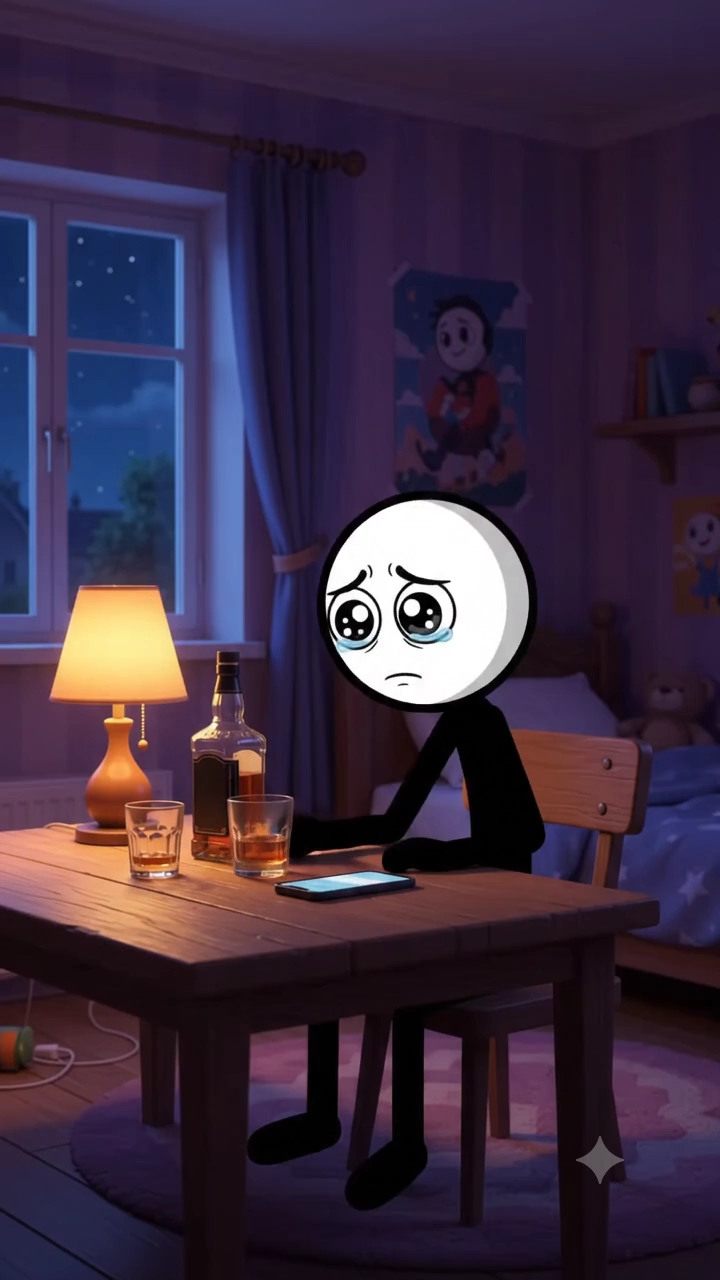 He Looked at Her Photo and Couldn't Stop Crying 💔🥺 #sad #2D #animation #stickman #fypシ゚viralシ