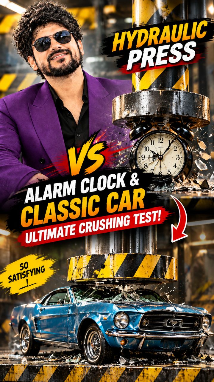 😱 Hydraulic Press vs Alarm Clock & Classic Car | Ultimate Crushing Test!