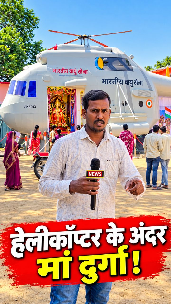 Maa Durga Inside an Indian Air Force Helicopter! 🙏🚁 #Shorts #Newshorts