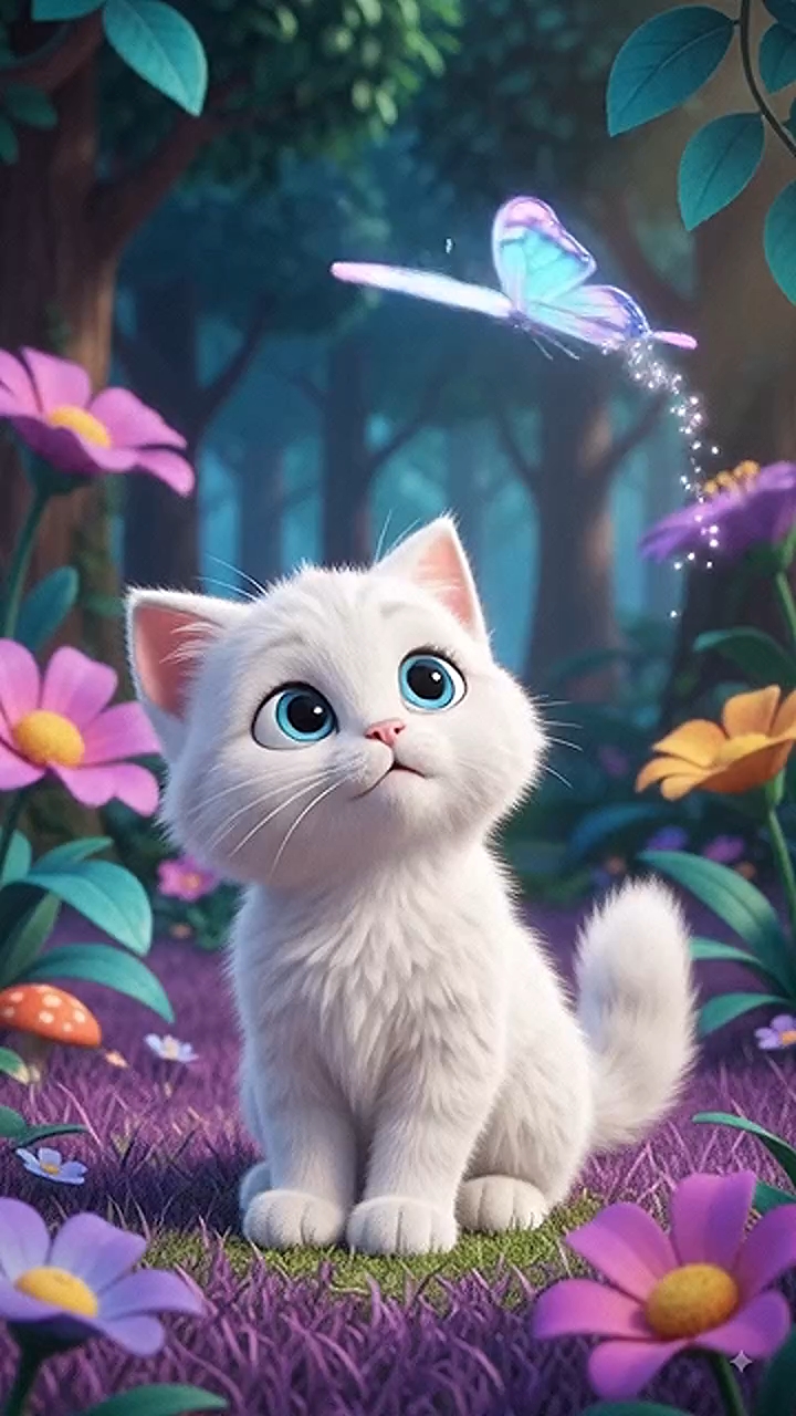 A cat and a magical butterfly 🦋