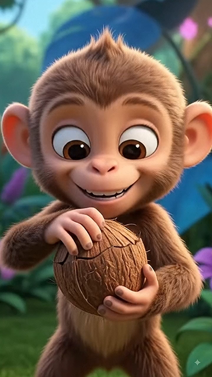 A monkey and a magical coconut