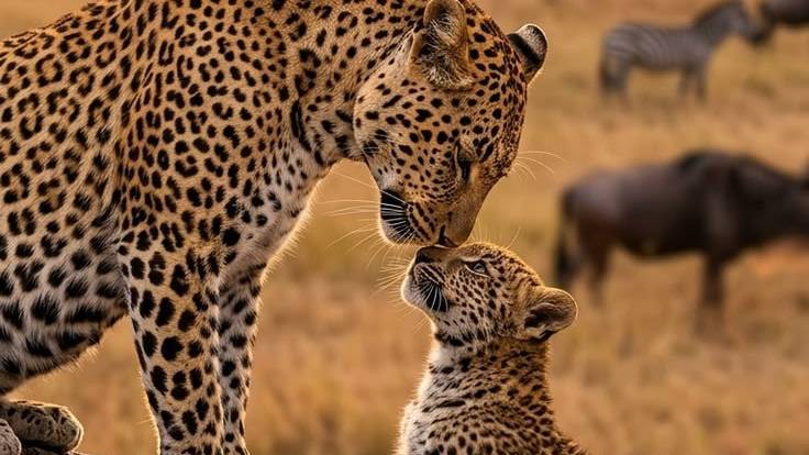 A Beautiful Bond Between a Leopard Mother and Her Cub ❤️🐆