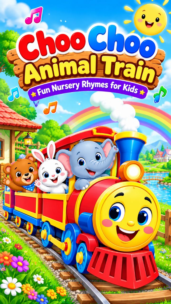 🚂 Choo Choo Animal Train 🐘🐰🐻 | Fun Nursery Rhymes for Kids 🎵✨ #Shorts