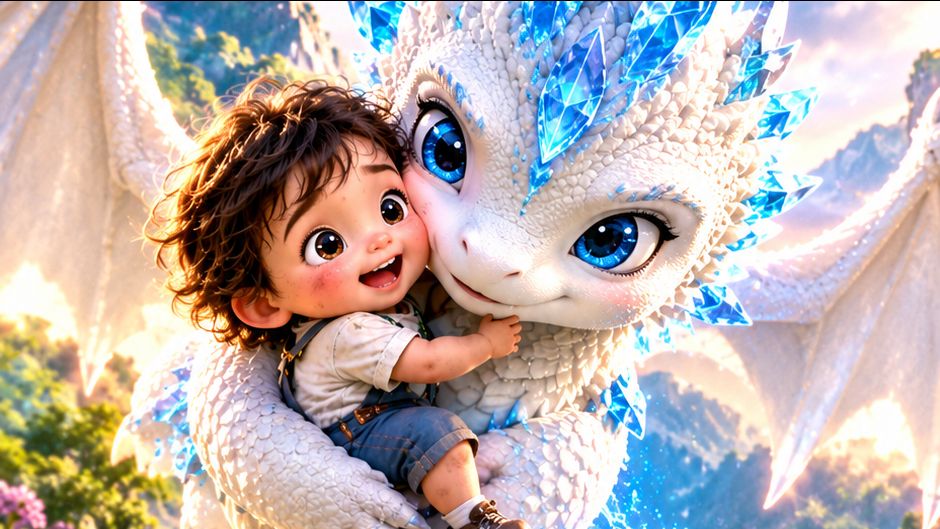 Baby & White Dragon – The Magical Rescue 🐉👶❤️ #shorts #viral #trending