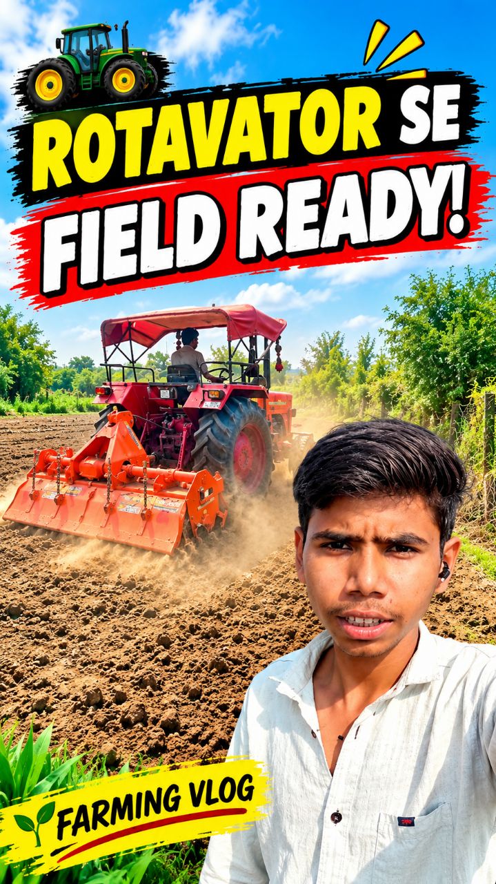 Rotavator Se Field Preparation 🌾🔥 | Farming Vlog