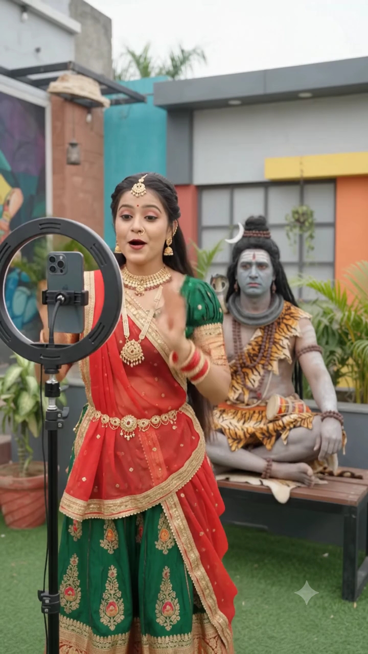 भोला बाबा और पार्वती दोनों मिलकर रील बनाती है