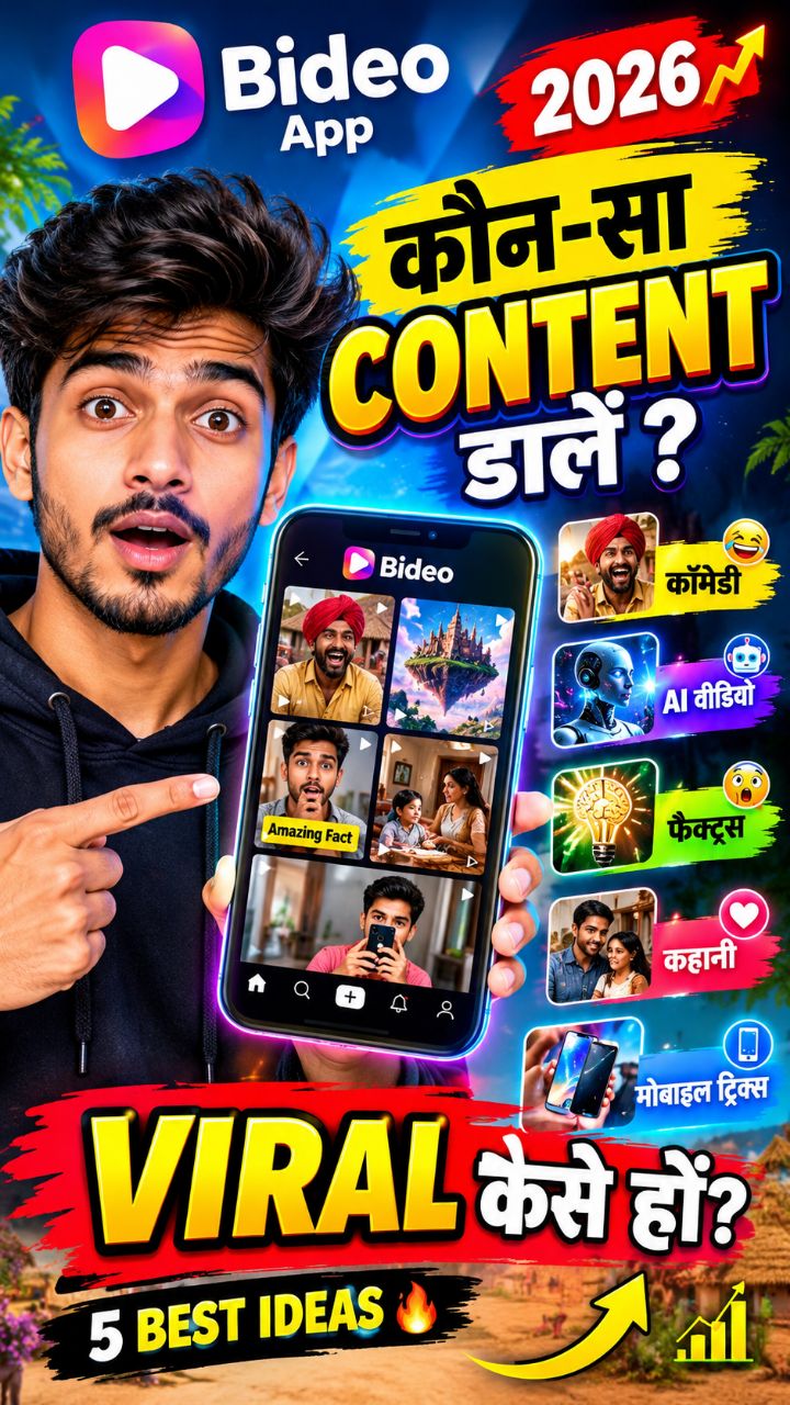Bideo App पर 2026 में कौन-सा Content डालें? 🔥 Viral होने के 5 Ideas!