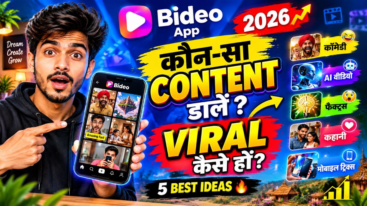 Bideo App पर 2026 में कौन-सा Content डालें? 🔥 Viral होने के 5 Ideas!