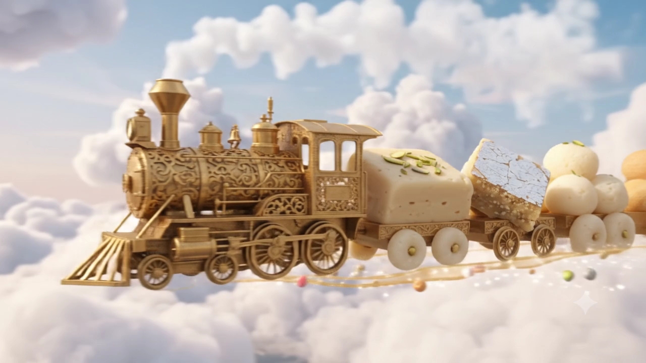 🚂😱 लड्डू के अंदर निकली मिठाइयों की उड़ने वाली ट्रेन! 🍬✨ #Shorts