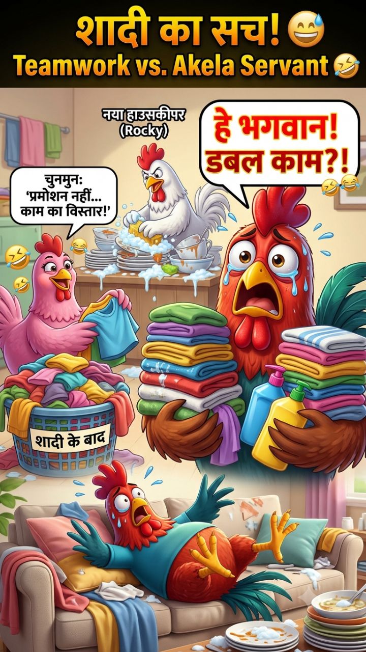 😱🐓 मुर्गा घर लौटा तो सोफे पर बैठा था दूसरा मुर्गा! 😂 बीवी का जवाब सुनकर उड़ गए होश! #Shorts