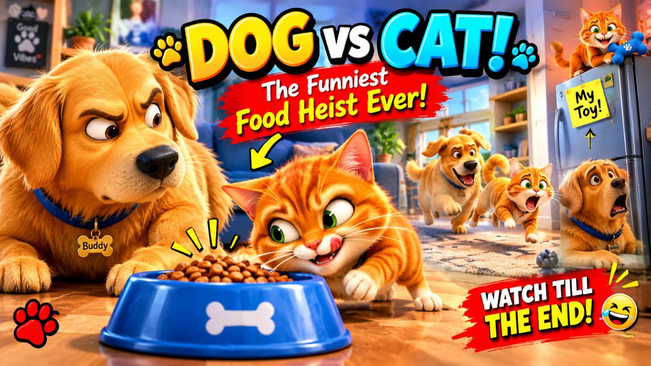 😂 Dog vs Cat: The Funniest Food Heist Ever! 🐶🐱 #Shorts