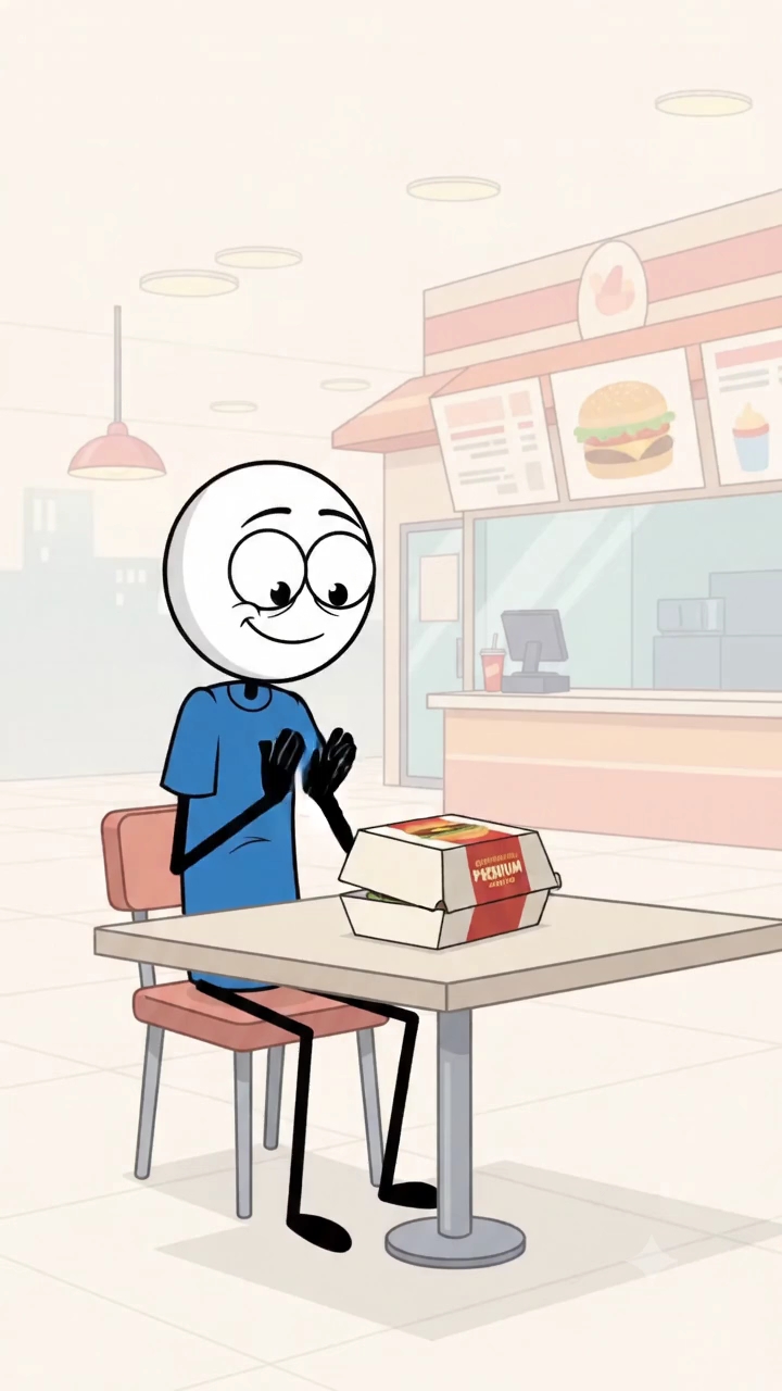 Sticky man worried about hi burger😂😂😂😂😂