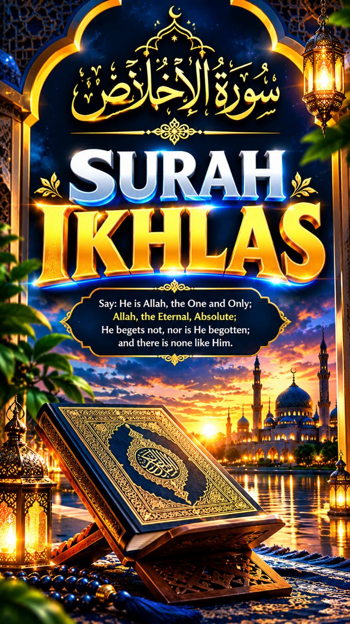 Surah Ikhlas ❤️ | Beautiful Quran Recitation | سورة الإخلاص | Peaceful & Heart Touching Tilawat 🕌