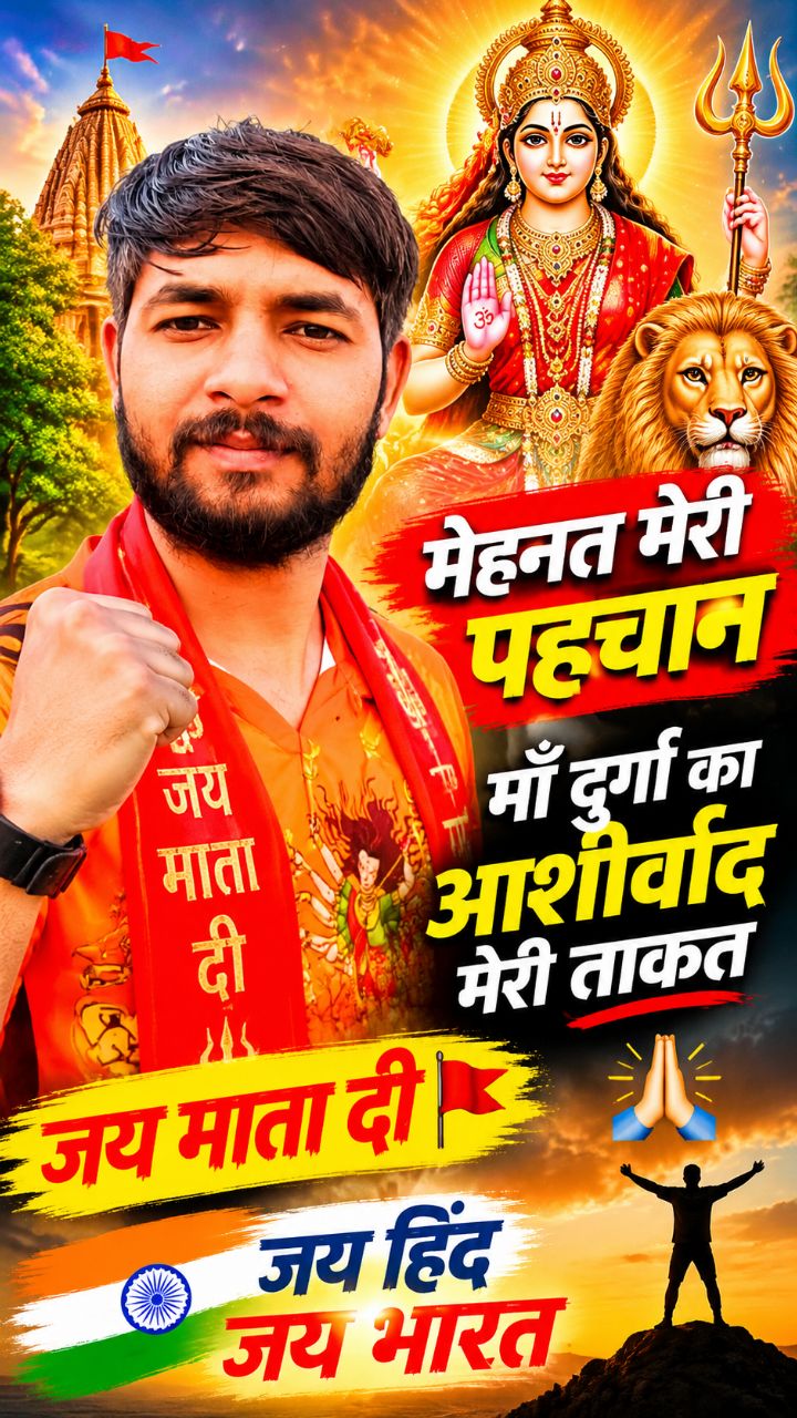🔥 मेहनत मेरी पहचान, माँ दुर्गा का आशीर्वाद मेरी ताकत 🙏🚩