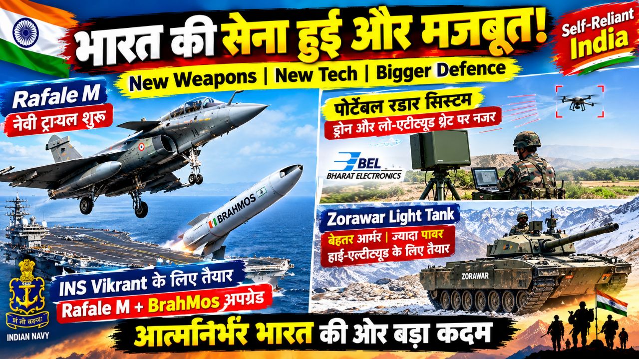 भारत की सेना हुई और ताकतवर! 🇮🇳 Rafale M, BrahMos, Anti-Drone Radar और Zorawar Tank | India's Defe