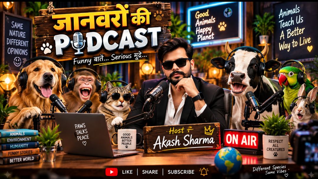 😂 जानवरों की मजेदार PODCAST 🤣🐒 | Akash Sharma का Funny Interview 🎙️🔥 #Shorts
