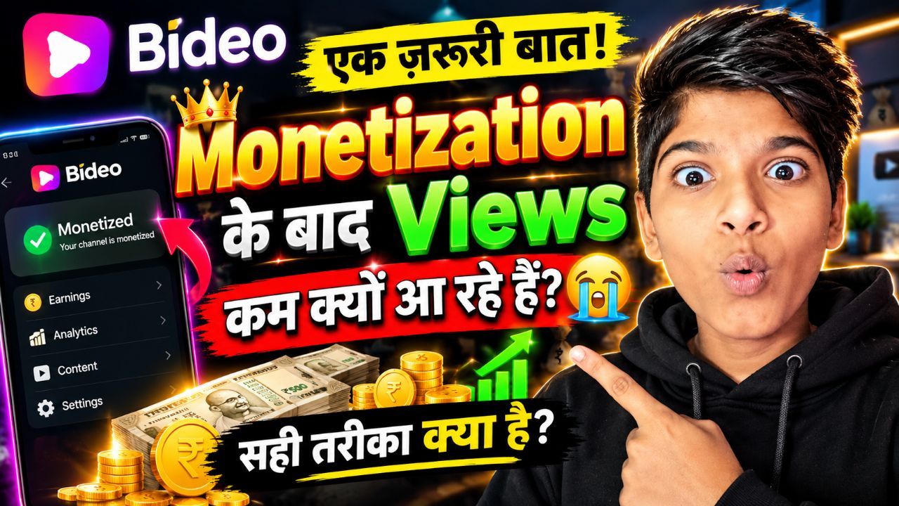 Bideo App पर Monetization के बाद Views कम क्यों आ रहे हैं? 😱💰 पूरी सच्चाई!