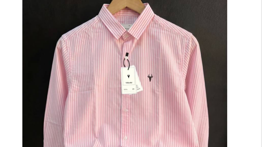 Vdlooks MEN stripped casual pink 🩷 shirt 👕