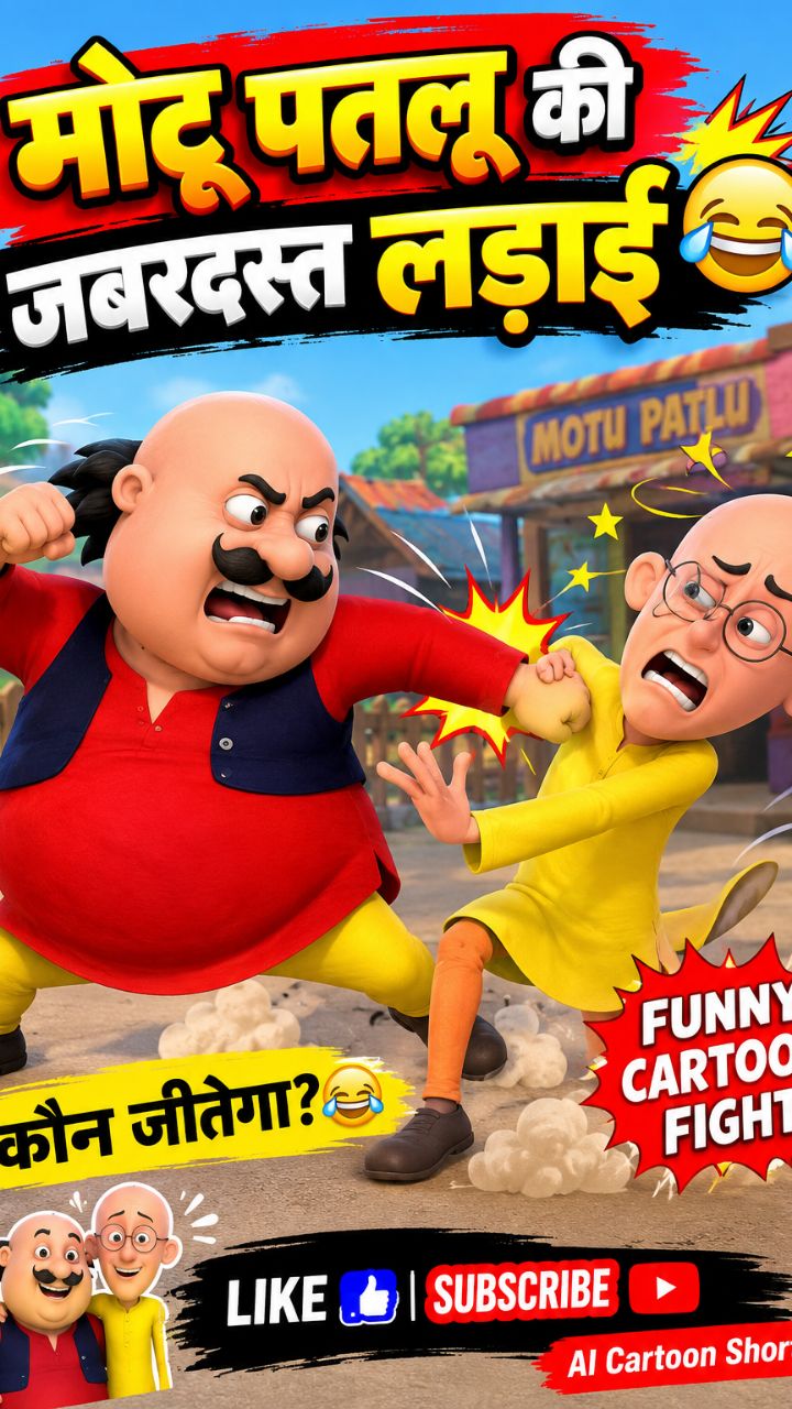 🔥 मोटू पतलू की भयंकर लड़ाई 🤣 | Comedy Cartoon 😂 | AI Shorts #shorts