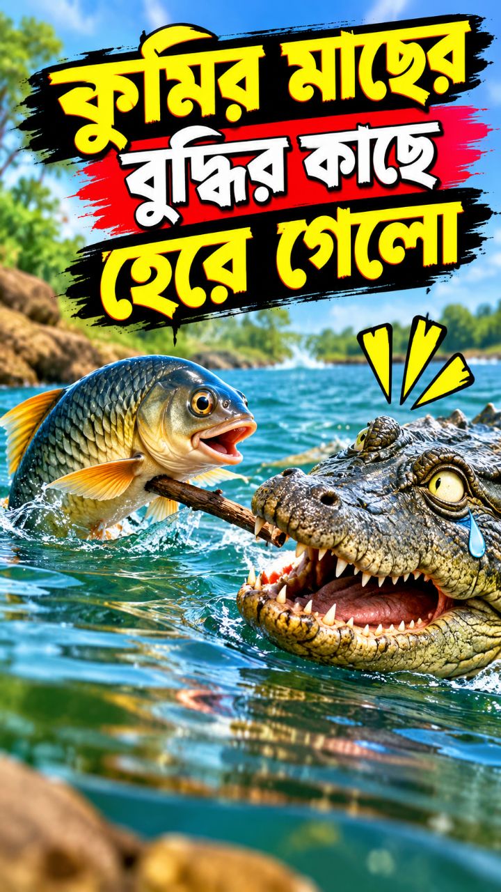 কুমির মাছের বুদ্ধির কাছে হেরে গেলো