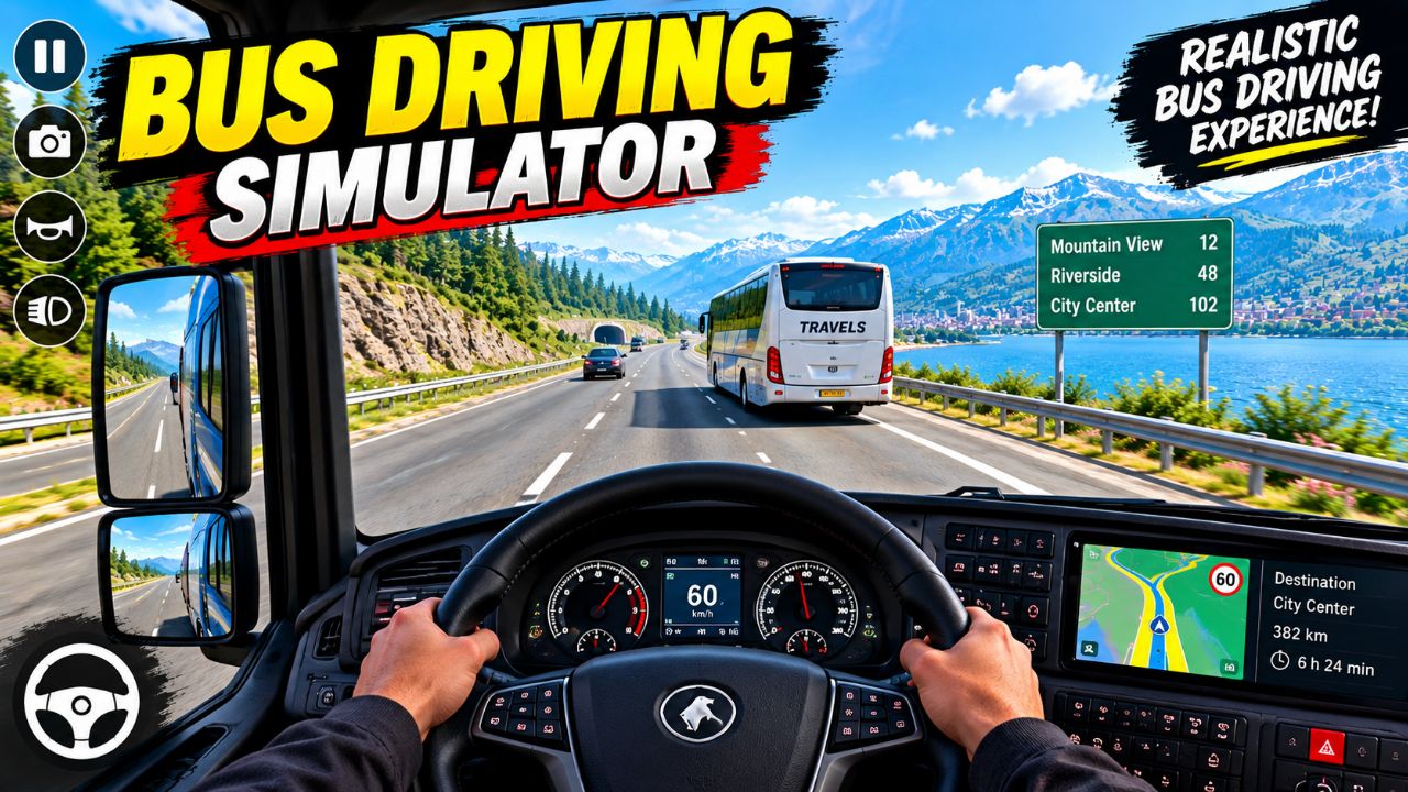 Realistic Bus Driving Simulator Gameplay | Open World Bus Driving