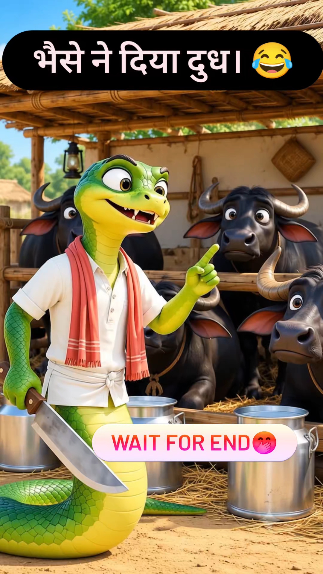 जब सांप बना मालिक और भैंसे ने दिया हैरान करने वाला जवाब! 🐍😂 अंत तक जरूर देखना, बहुत मजा आएगा। 🥰 #