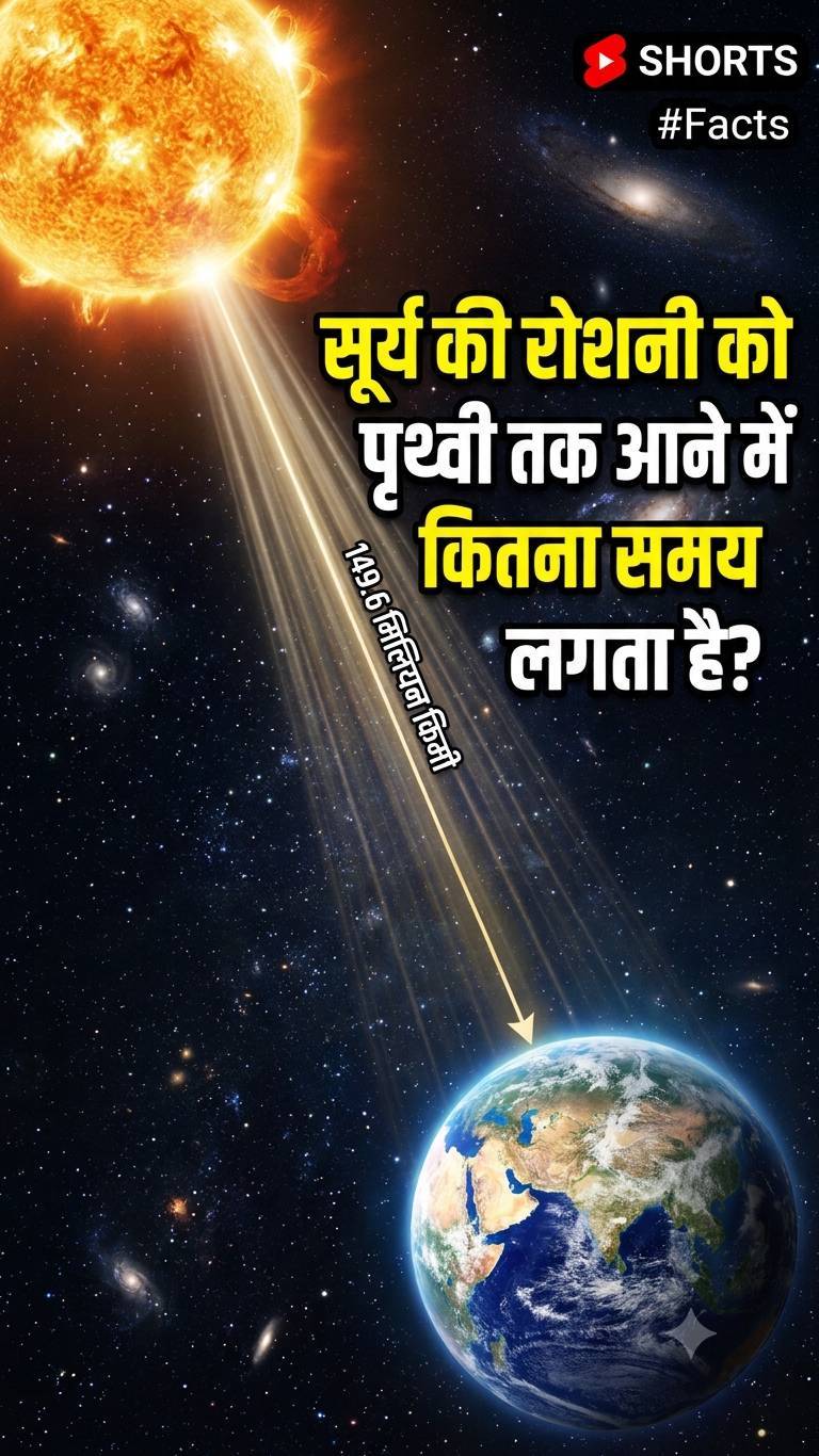 सूर्य की प्रकाश की गति, कितनी है?
