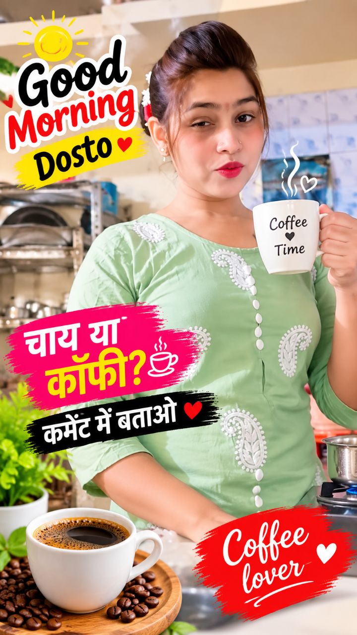 Good Morning Dosto ☕❤️ चाय या कॉफी? 😍 #GoodMorning #CoffeeTime #Reels