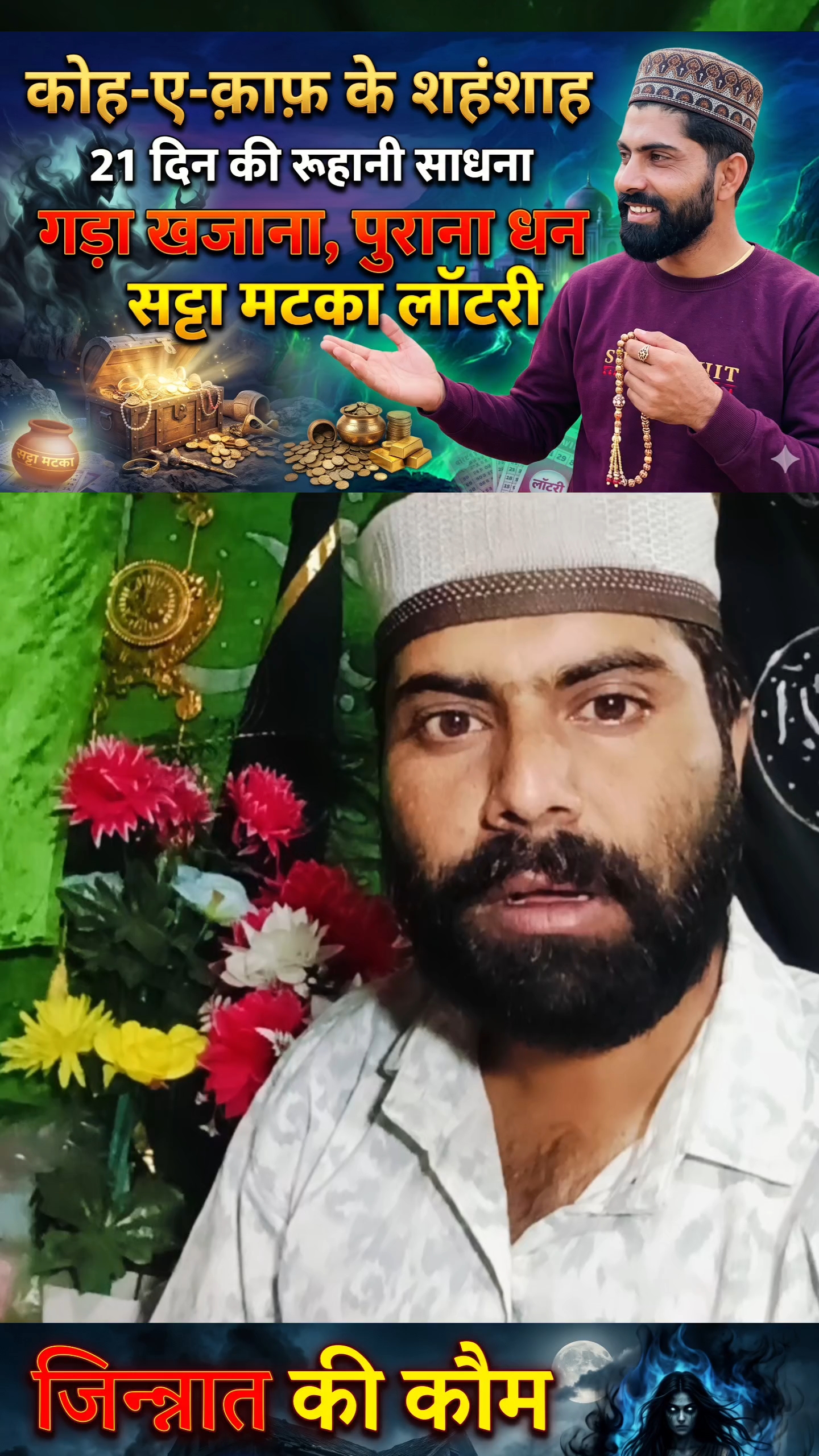 कोह-ए-क़ाफ़ के शहंशाह: जिन्नात 21 दिन की रूहानी साधना | गड़ा खजाना, पुराना धन, सट्टा मटका लॉटरी 👌💸