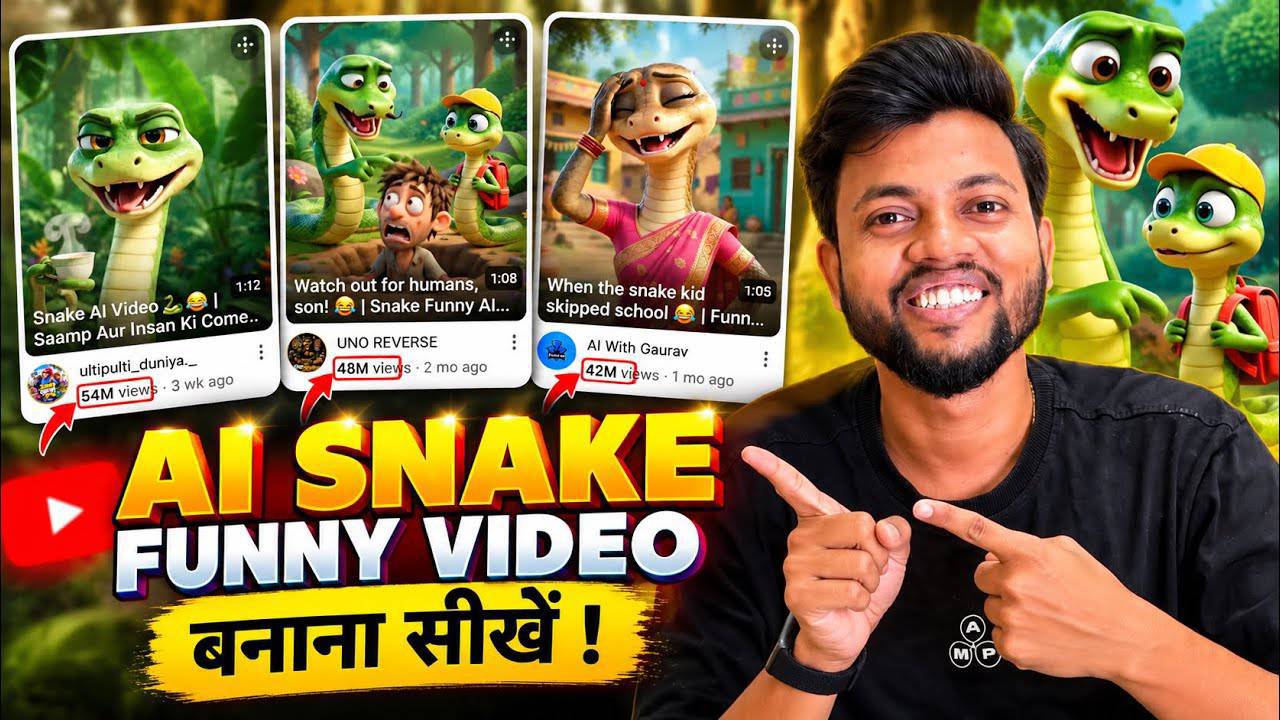 AI Snake Funny Video बनाना सीखें 😍 Viral Snake AI Videos | AI Kaise Banaye ?