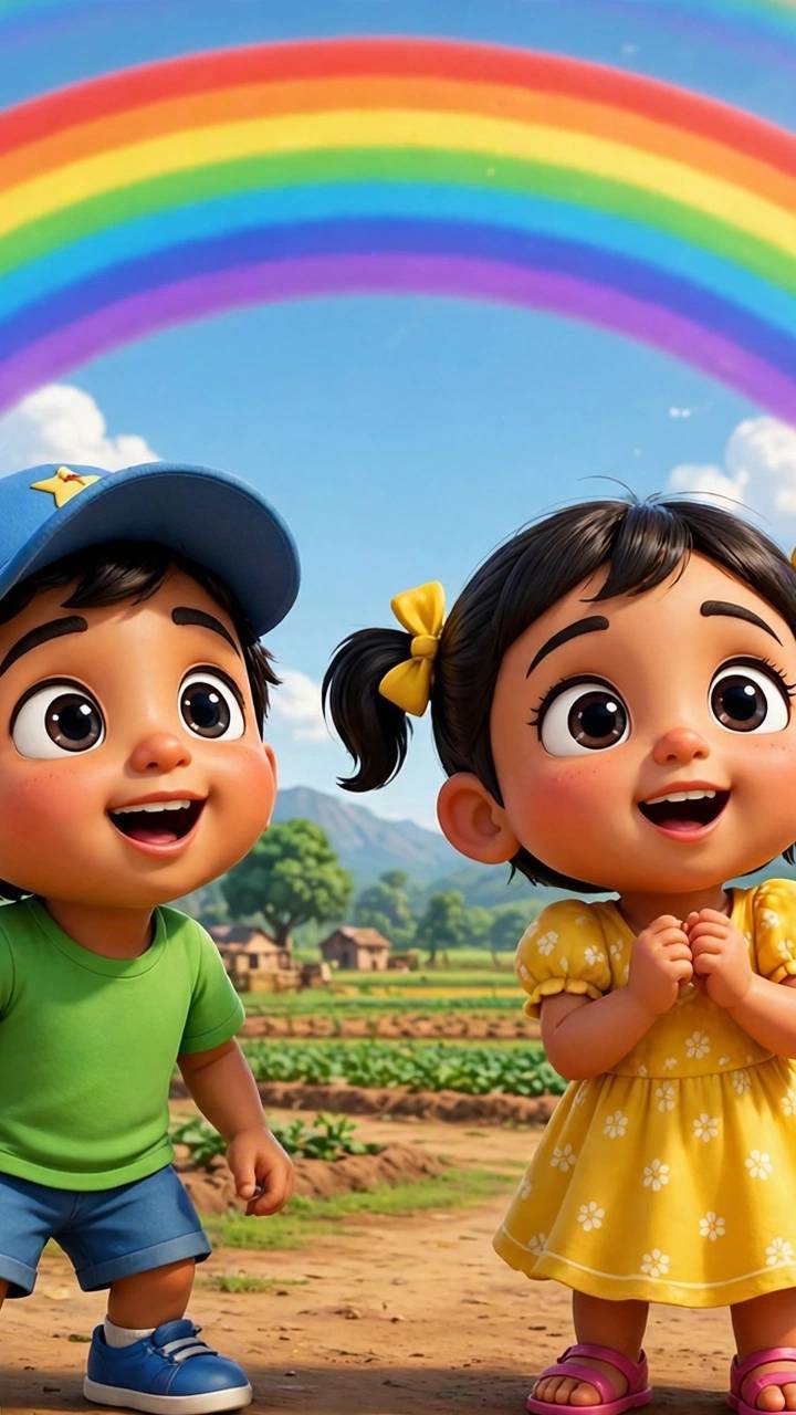 अरे चिंकी देखो! डबल इंद्रधनुष आ गया 🌈✨ #ChintuChinki