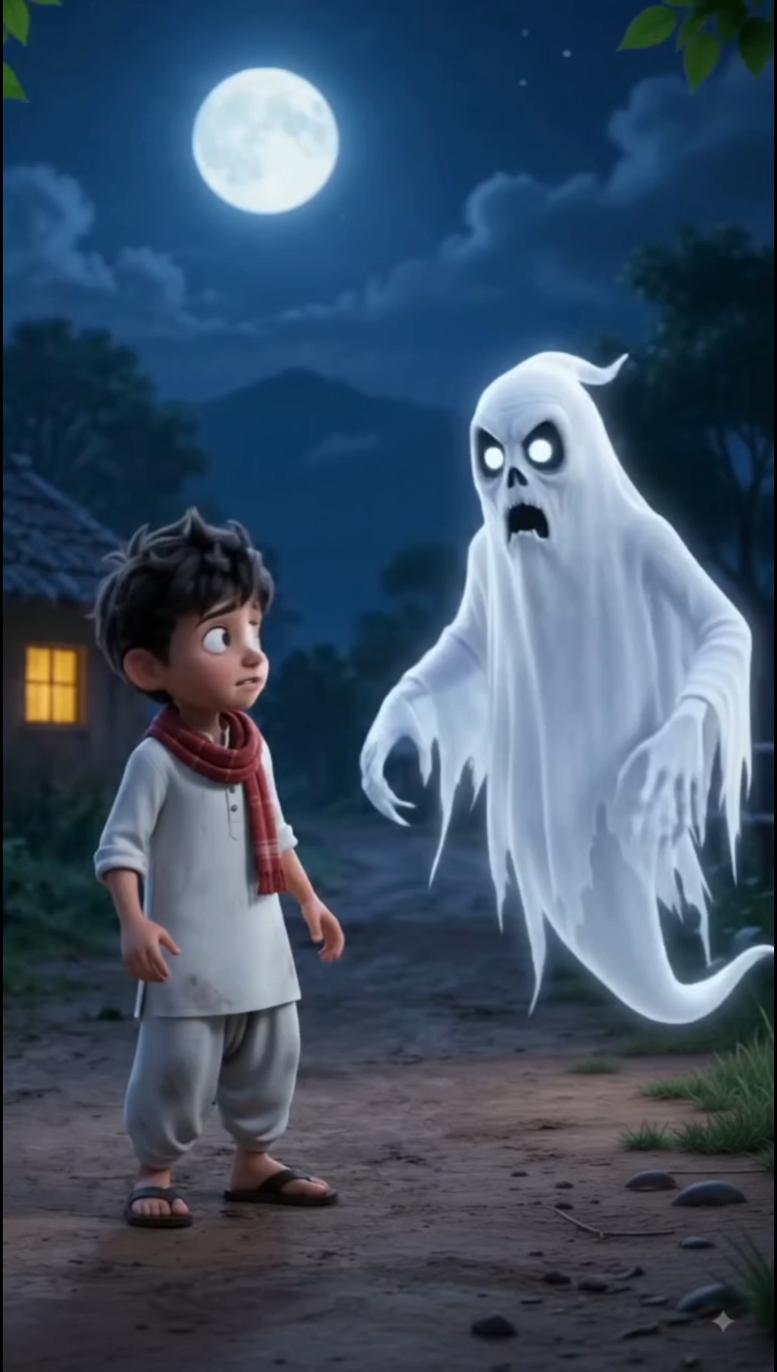 रात में एक लड़का सुनसान रास्ते पर जा रहा था, तभी एक भूत सामने आ गया! 👻