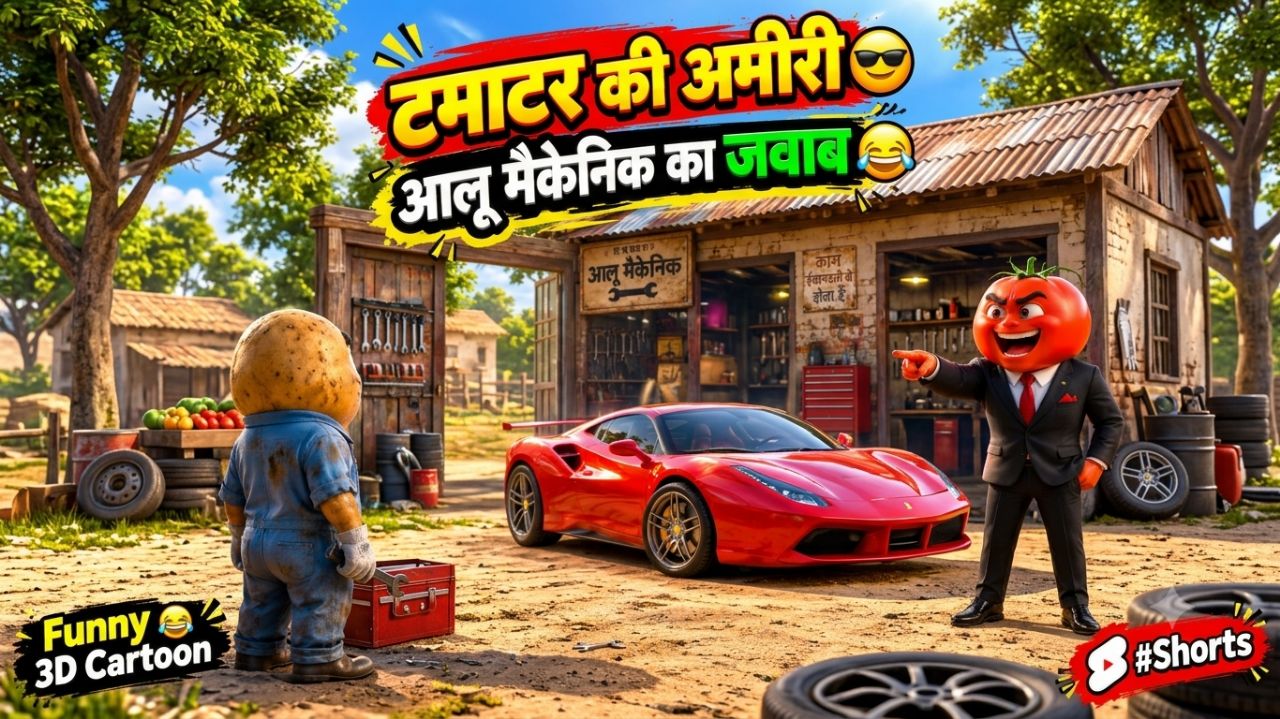 🍅 टमाटर की अमीरी 😎 आलू मैकेनिक का जवाब 😂 | Funny 3D Cartoon #Shorts