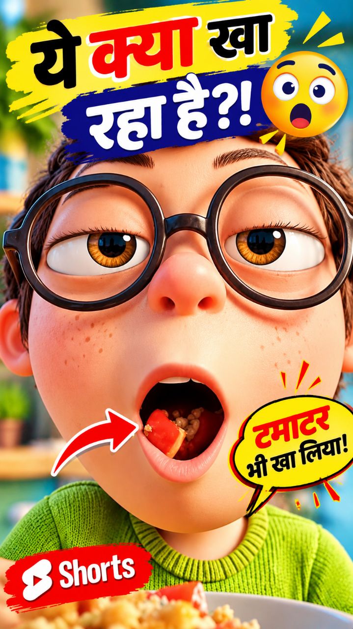 ये बच्चा क्या खा रहा है 😂🍅 | Funny Cartoon Shorts #Shorts