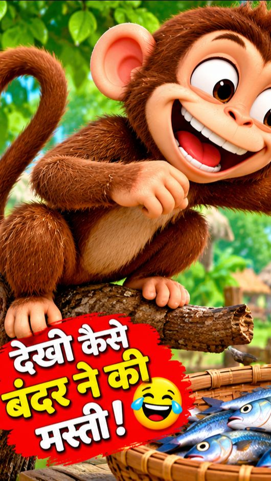 🐵 बंदर की अनोखी कहानी | हिंदी एनिमल कार्टून