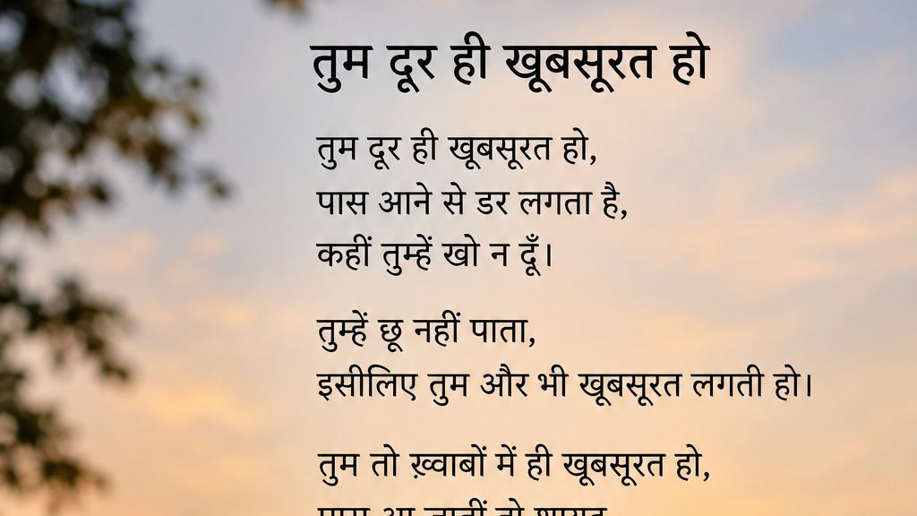 तुम दूर ही खूबसूरत हो ❤️