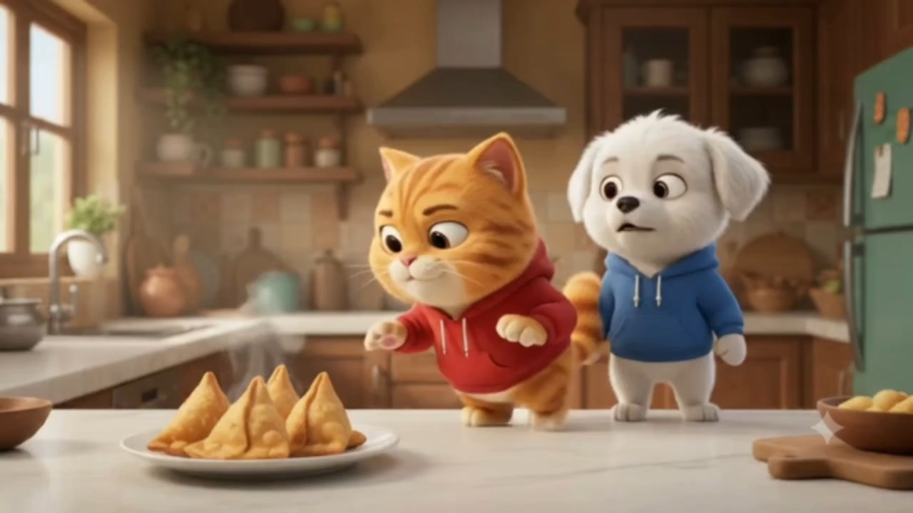 समोसे चुराने गए थे… मम्मी ने पकड़ लिया 😂🥟