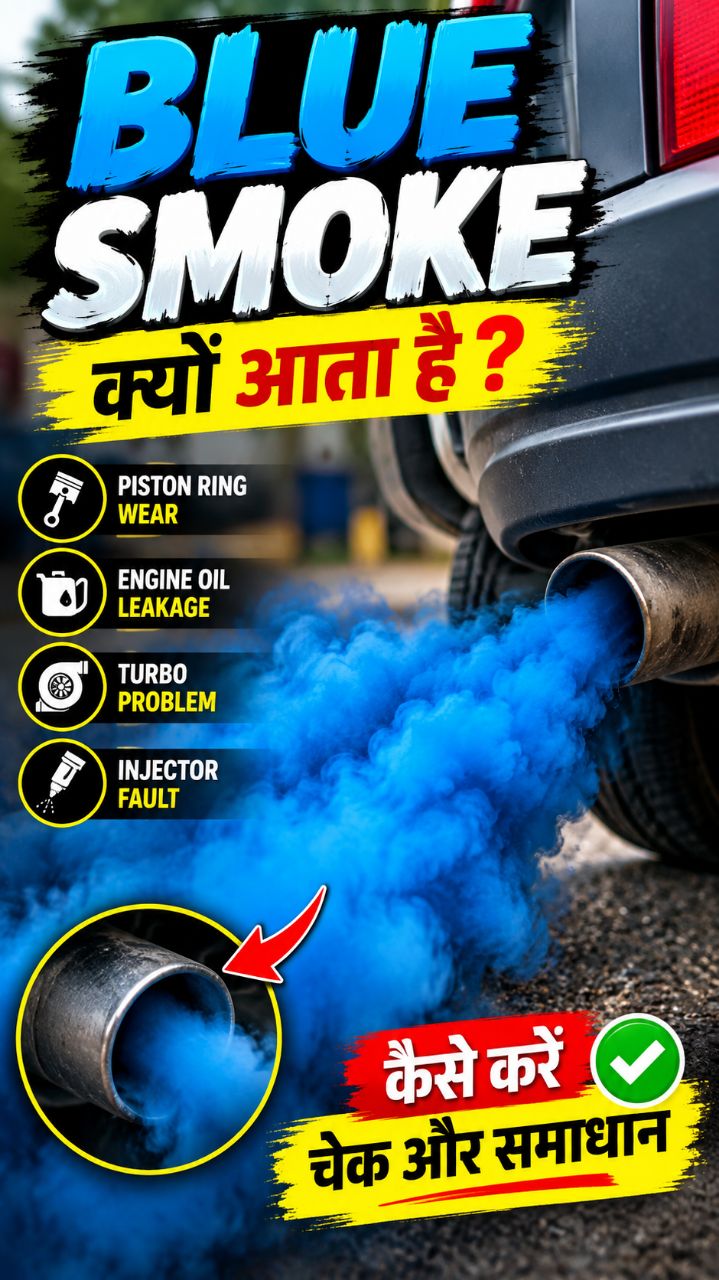 🚘 Car से Blue Smoke क्यों आता है? इंजन ऑयल जलने का असली कारण | Engine Problem & Solution