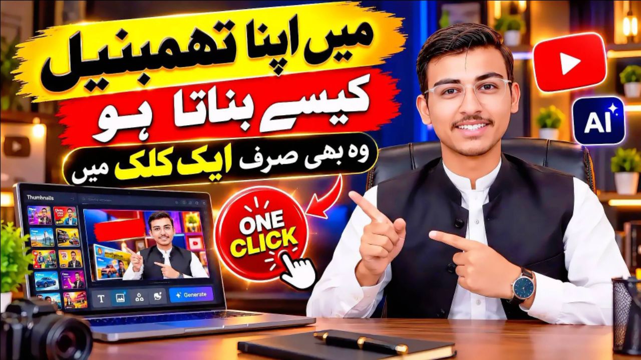 YouTube Thumbnail Kaise Banaye | Sirf 1 Click Mein Professional Thumbnail | Raza Rind Official