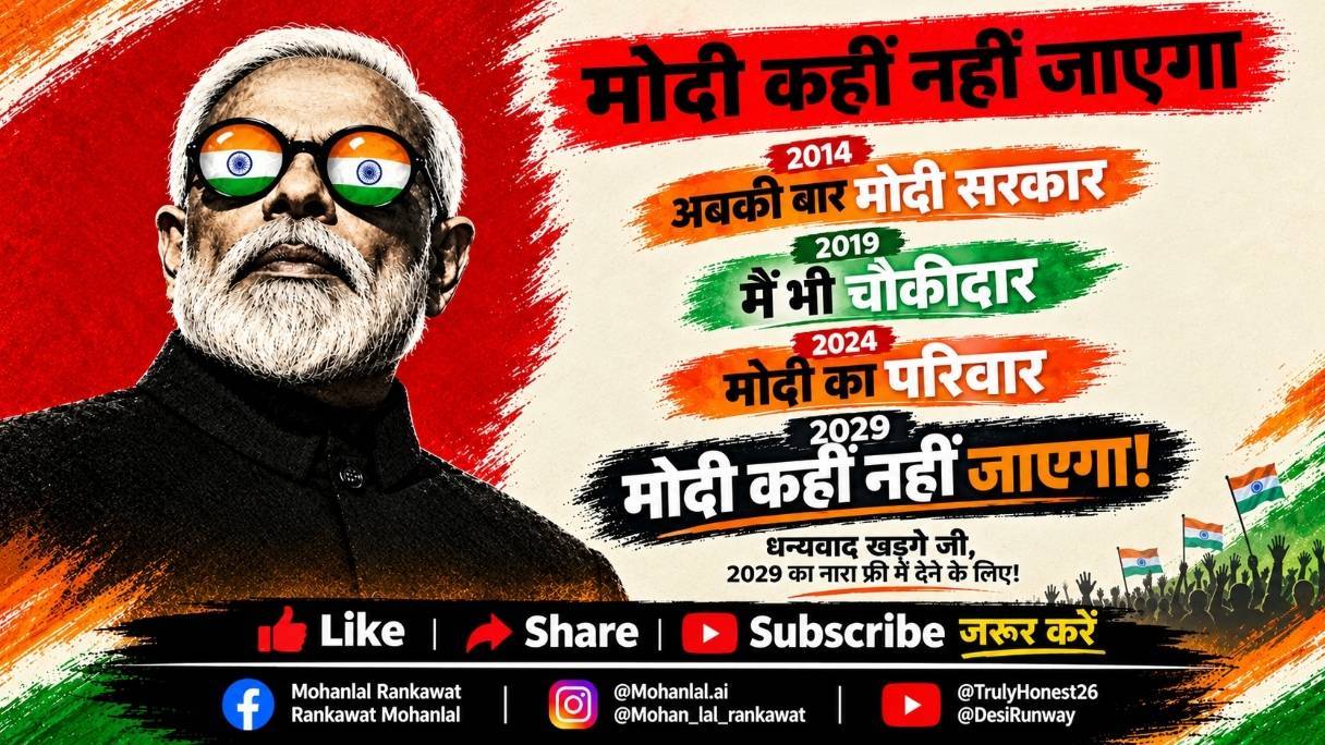 🔥 मोदी कहीं नहीं जाएगा! 😂  | 90s हाई बीट डांस सॉन्ग #song #yt #pmmodi #2029elections #narendramodi